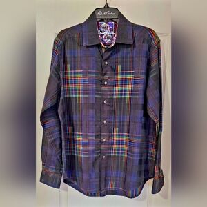 Robert Graham Dark Plaid Button Down Shirt